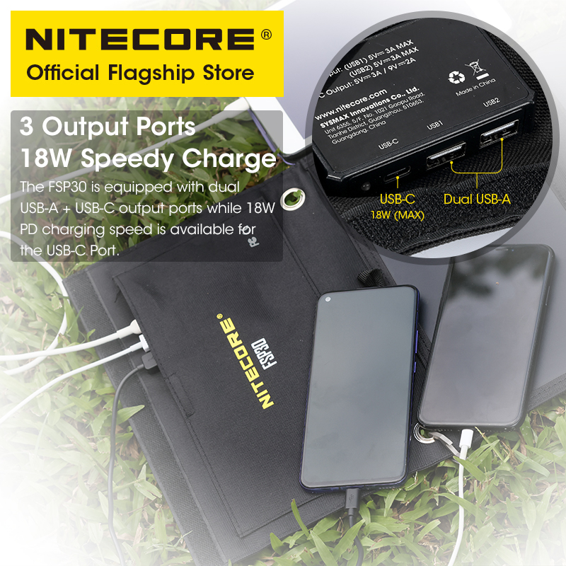 NITECORE FSP30 30W Portable So - Solar Emergency Charger avis et prix
