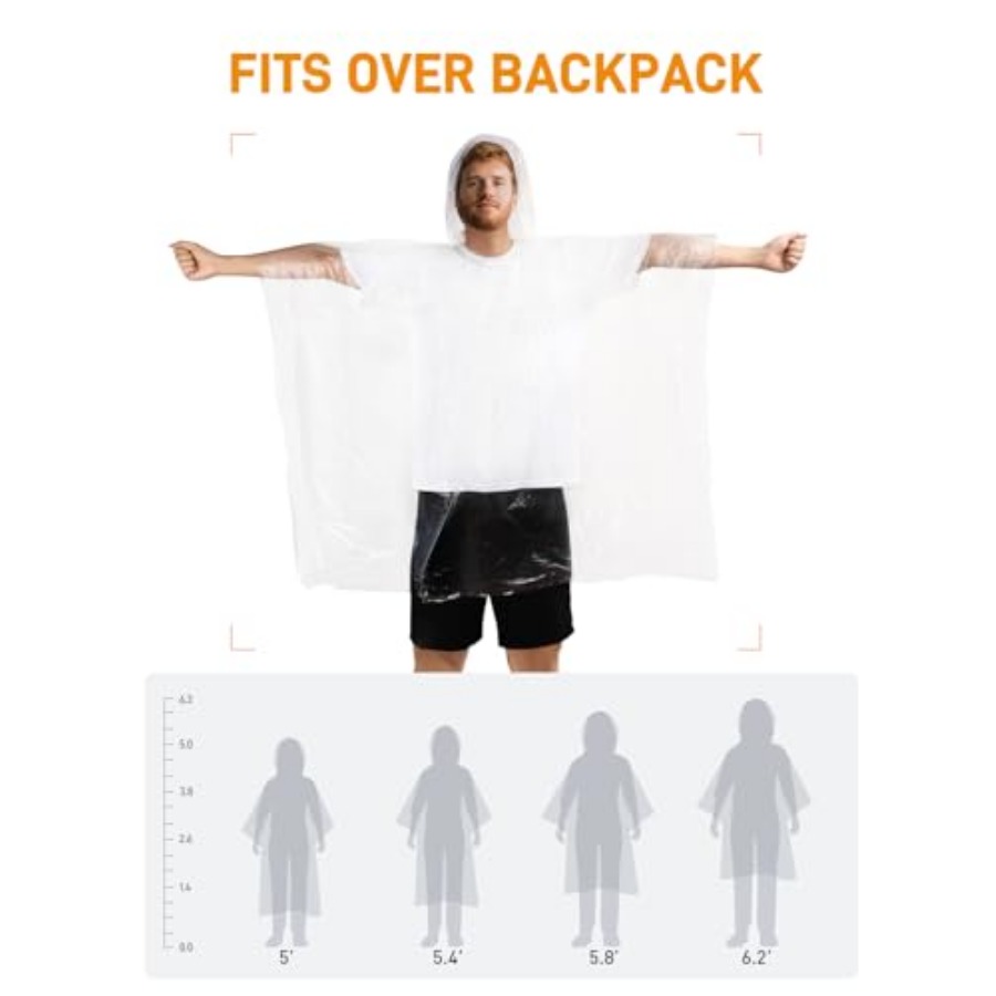 Disposable Rain Ponchos Emerge - Emergency Poncho Rain avis et prix
