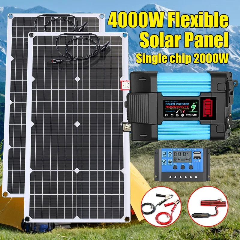 4000W Solar Panel Kit 12V To 1 - Solar Emergency Charger avis et prix