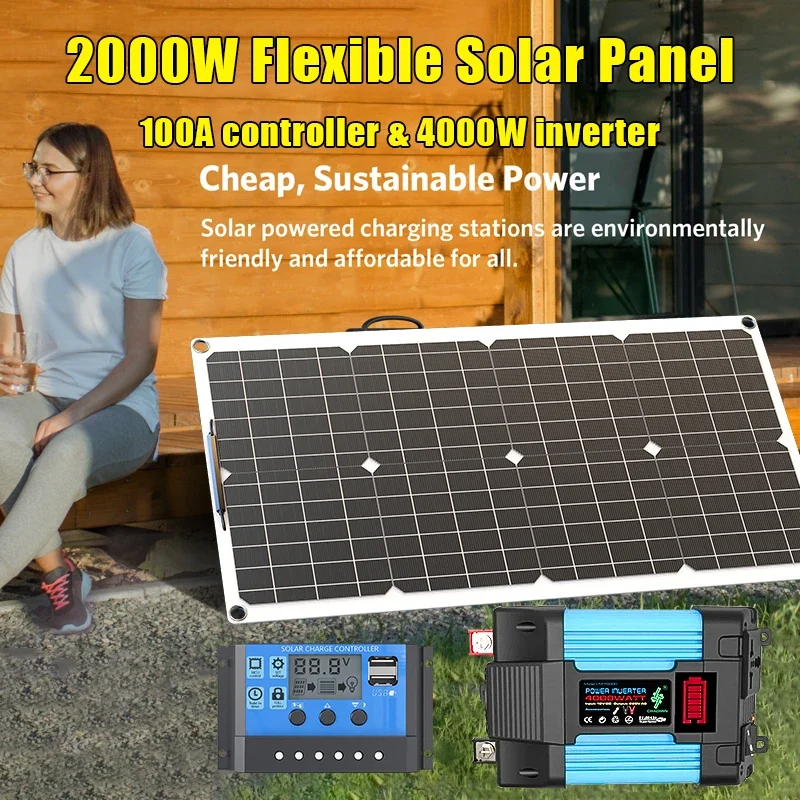 4000W Solar Panel Kit 12V To 1 - Solar Emergency Charger avis et prix
